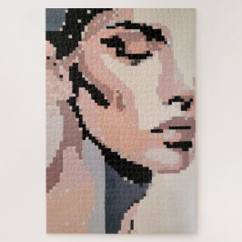 Puzzle Serenidad Retrato de Arte Pixel Neutral Moderno