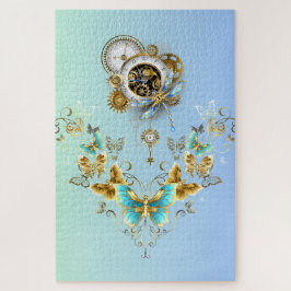Puzzle Serenity Engine – Floral Mecánico Verde Azulado