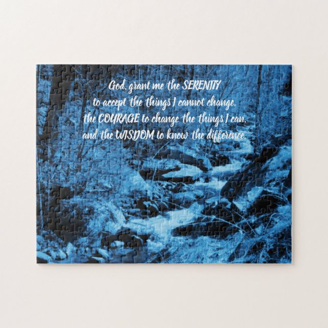 Puzzle Serenity Prayer Blue Flower Brook Inspirador (Horizontal)
