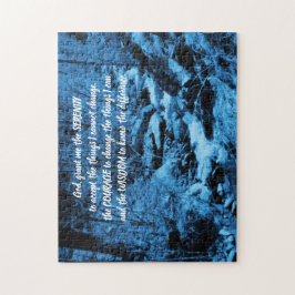Puzzle Serenity Prayer Blue Flower Brook Inspirador