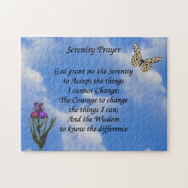 Puzzle Serenity Prayer Butterfly Flower Inspirador (Horizontal)