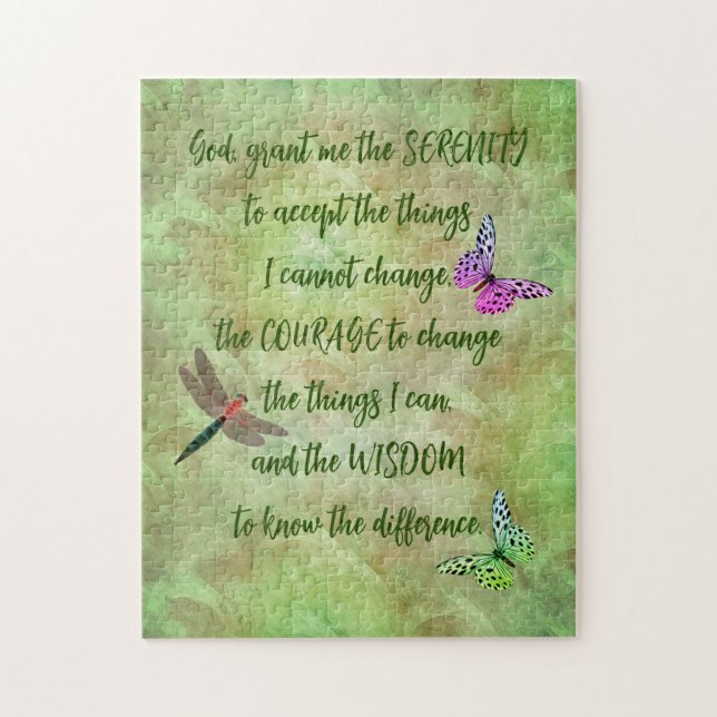 Puzzle Serenity Prayer Butterfly Inspirador (Vertical)
