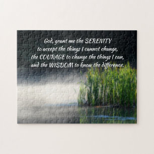 Puzzle Serenity Prayer Cattails In Mist Inspirational   