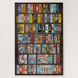 Puzzle Serenity Prayer License Plate Art Design Turnpike