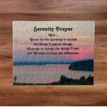 Puzzle Serenity Prayer Pink Seascape Sunset<br><div class="desc">Rompecabezas de rompecabezas de 10 x 8 pulgadas que presenta la imagen escénica de una puesta de sol colorida,  rosa y marina junto con las palabras inspiradoras de la Oración de la Serenidad. ¡Un tamaño ideal para los marcos!</div>