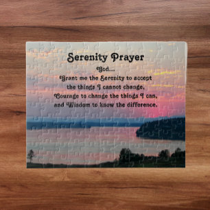 Puzzle Serenity Prayer Pink Seascape Sunset
