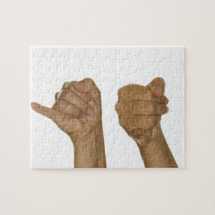 Puzzle Serie de manos que hacen la muestra de J