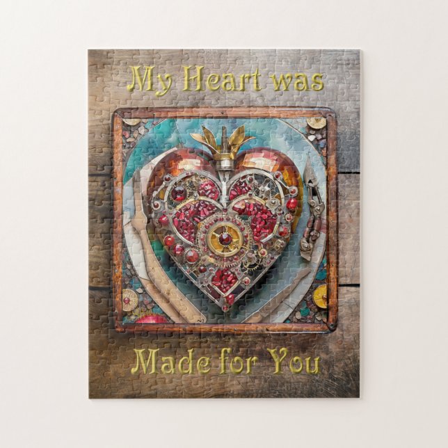 Puzzle Serie Steampunk Corazón de Granada Rubí (Vertical)