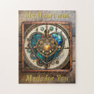 Puzzle Serie Steampunk Corazón de Vidrio Teñido de Oro