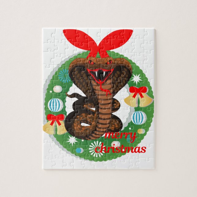 Puzzle serpiente cobra de navidad (Vertical)