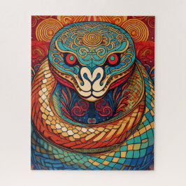 Puzzle Serpiente Colorida en Intrincados Remolinos y Patr