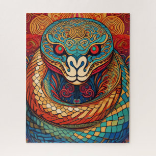Puzzle Serpiente Colorida en Intrincados Remolinos y Patr
