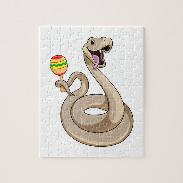 Puzzle Serpiente como músico con Maracas (Vertical)