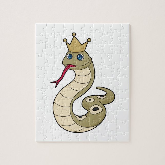 Puzzle Serpiente como rey con corona (Vertical)