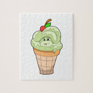 Puzzle Serpiente con helado y cereza
