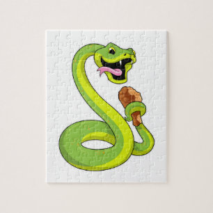 Puzzle Serpiente con pollo