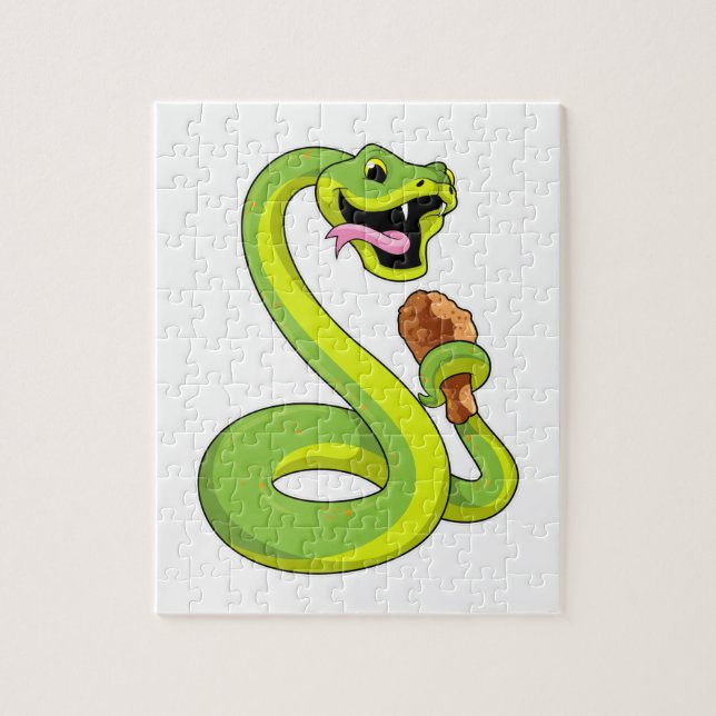 Puzzle Serpiente con pollo (Vertical)