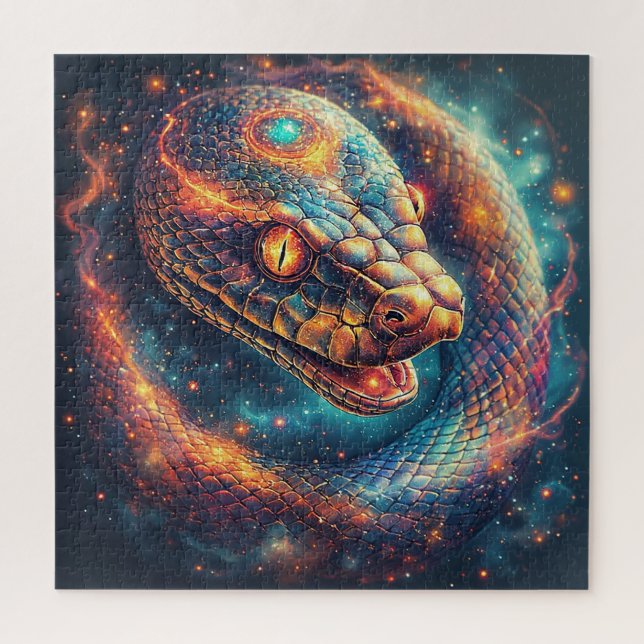 Puzzle Serpiente Cósmica con Escamas Brillantes (Vertical)