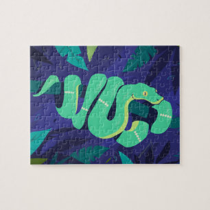 Puzzle Serpiente de esmeralda en una selva moderna