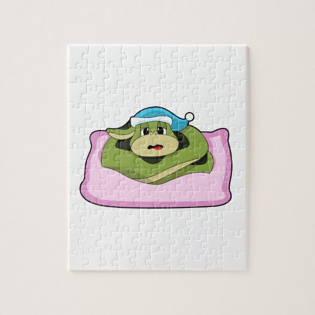 Puzzle Serpiente durmiendo con gorra nocturna (Vertical)