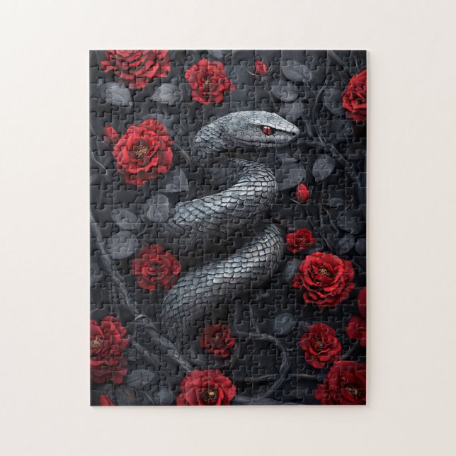 Puzzle Serpiente gótica y Rosas (Vertical)