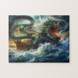 Puzzle Serpiente Marina Atacando Barco en Tormenta Fantas