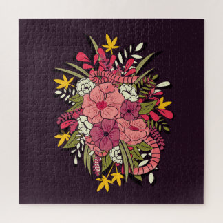 Puzzle Serpientes de selva floral de cosecha tropical