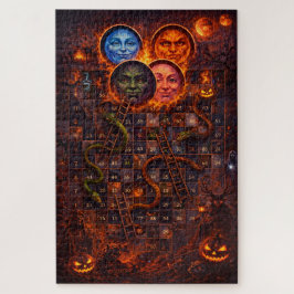 Puzzle Serpientes y escaleras celestiales fantasía gótica