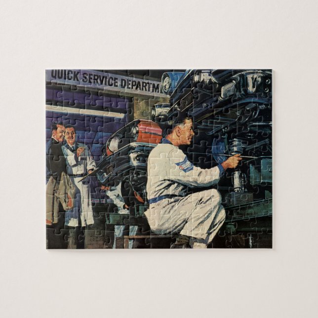 Puzzle Servicio de reparación de coches de época Mecánica (Horizontal)