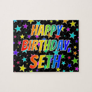 Puzzle "SETH" Nombre, Diversión "FELIZ CUMPLEAÑOS"