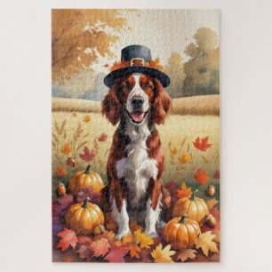 Puzzle Setter Rojo Irlandés en Hojas de Otoño Arte de Acc