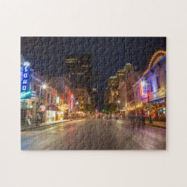Puzzle Sexta Calle En Dusk, En El Centro De Austin, Texas