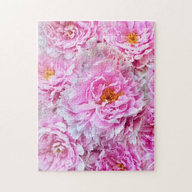 Puzzle Shabby Chic Pink Pastel Pink Peonies (Vertical)