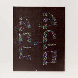 Puzzle Shalom de Shabbat hecho con piedras en todos los c