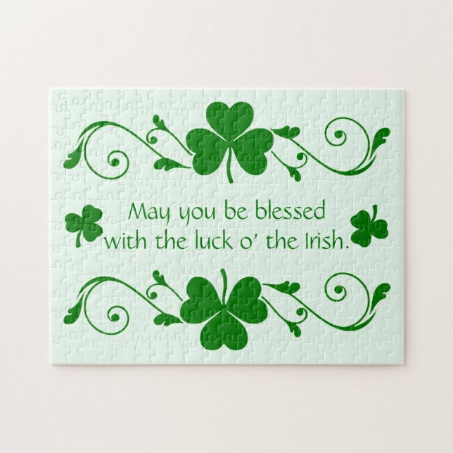 Puzzle Shamrock Garland (Horizontal)