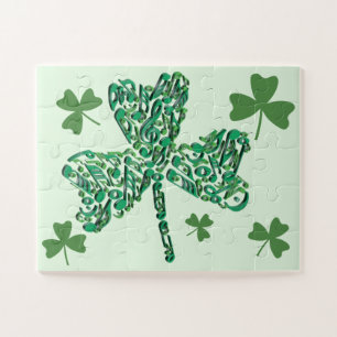 Puzzle Shamrock Music Notes