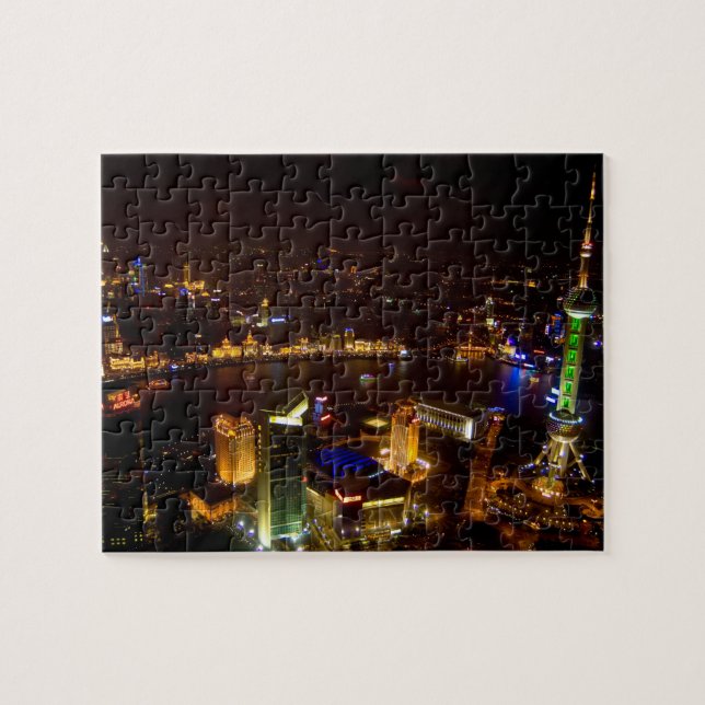 Puzzle Shanghái China con un panorama moderno (Horizontal)