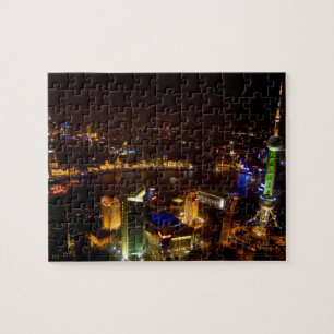Puzzle Shanghái China maravilloso horizonte con moderno