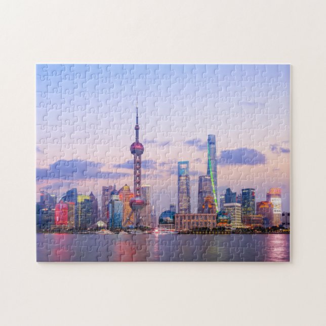 Puzzle Shanghái China: Un hito en el horizonte de Asia (Horizontal)