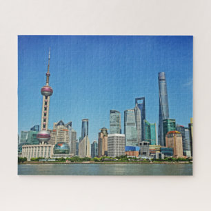 Puzzle Shanghái Skyline desde la zona - 16x20 - 520 pcs