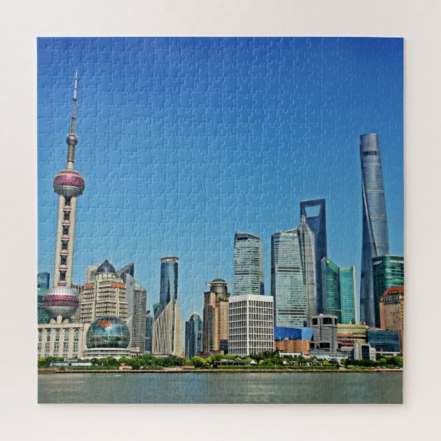 Puzzle Shanghái Skyline desde la zona - 20x20 - 676 pcs (Vertical)