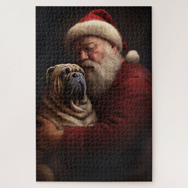 Puzzle Shar Pei Con Navidades festivos de Santa Claus (Vertical)