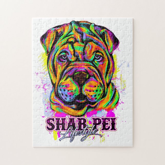 Puzzle Shar Pei Puppy Dog Lifestyle   (Vertical)