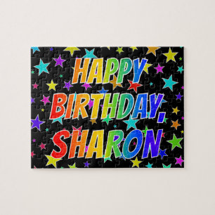 Puzzle "SHARON" Nombre, Diversión "FELIZ CUMPLEAÑOS"