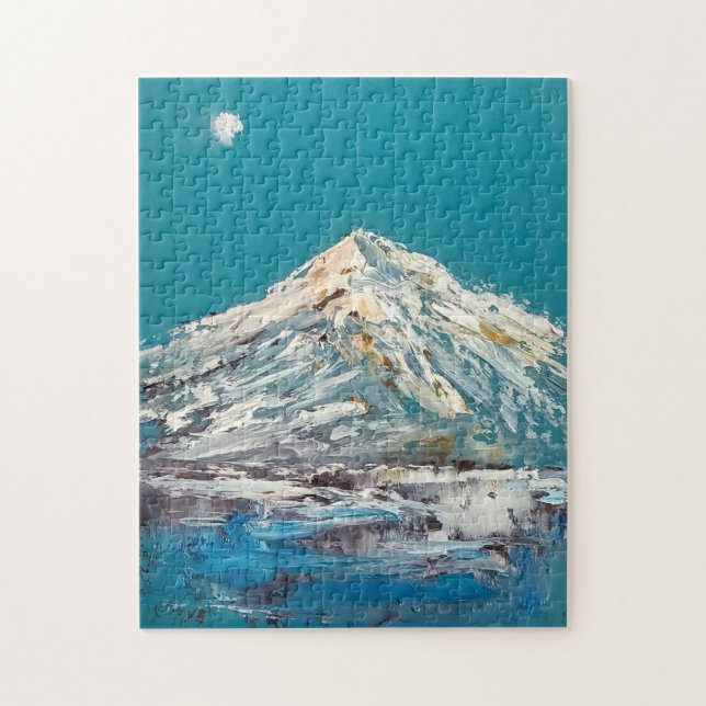 Puzzle Shasta Moon Resumen Lago de Montaña y Luna (Vertical)