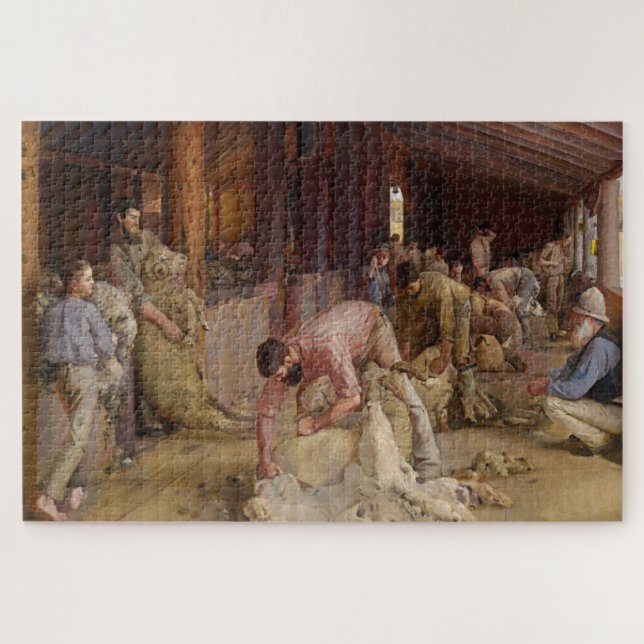 Puzzle Shearing the Rams (Arte Australiano) (Tom Roberts) (Horizontal)