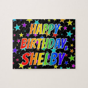 Puzzle "SHELBY" Nombre, Diversión "FELIZ CUMPLEAÑOS"