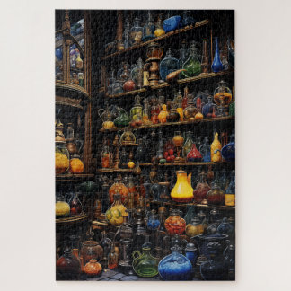 Puzzle Shelves of Potion Bottles