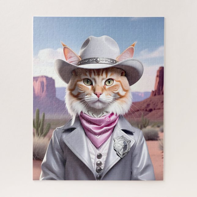 Puzzle Sheriff Cat (Vertical)