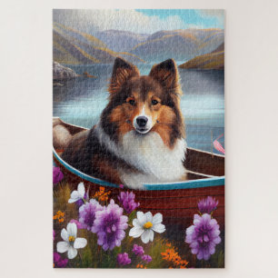 Puzzle Shetland Sheepdog en una paleta: Una aventura escé